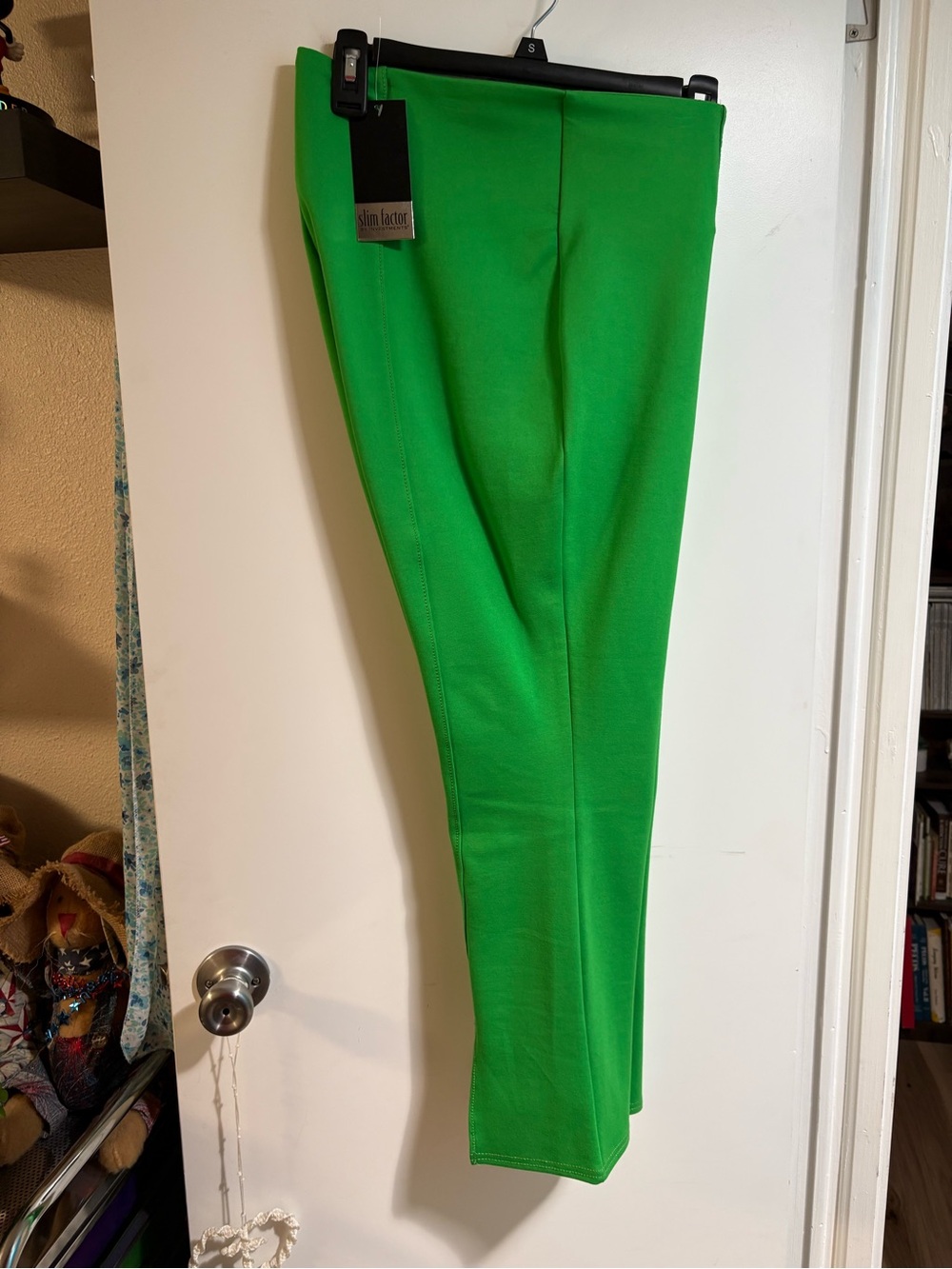 Investments Slim Factor Bright Green Ponte Pants
